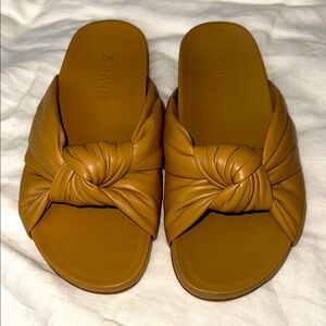 Mercedes Castillo Knotted Women's Tan Slide Sandals NWOT